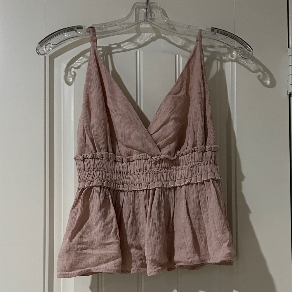 Pink cropped tank top